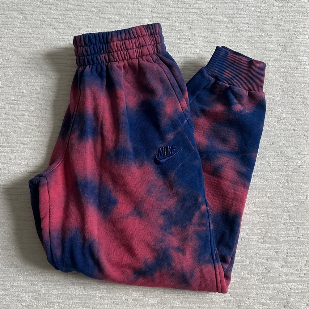 Nike Kids Pink and Blue Tie-Dye Joggers NWT
